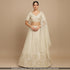 Dyeable Cutdana Pearl Zari Sequins Embroidered Shimmer Tissue Fabric-F4845